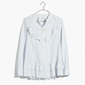 Madewell x Karen Walker striped Annie shirt ruffle button up blouse BNWT